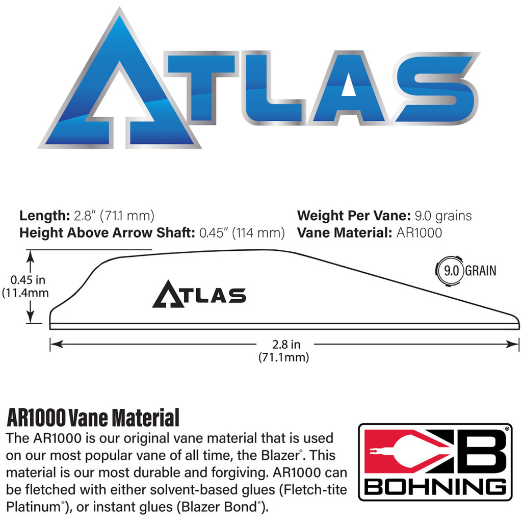 Bohning Atlas Vanes Neon Green 100 pk. - Image 2