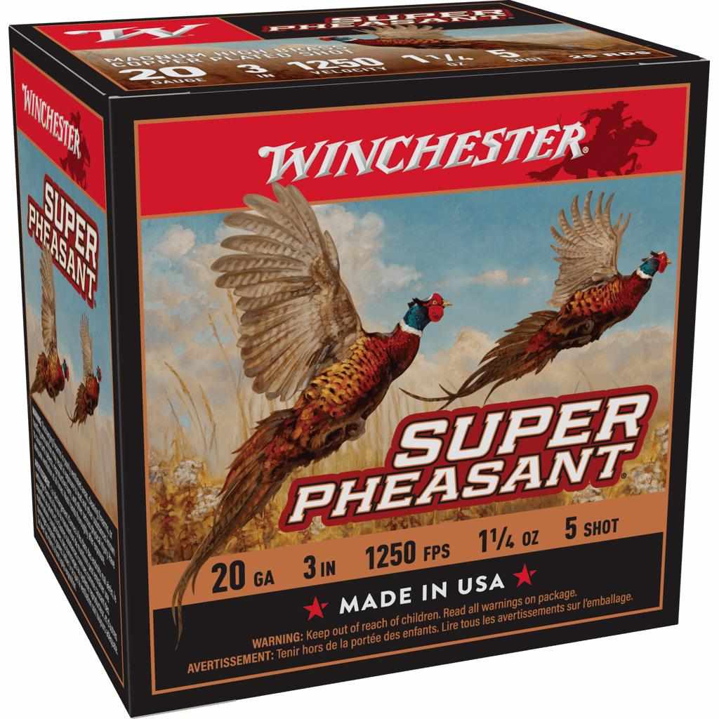Winchester Super-X Super Pheasant Shotshells 20 ga 3″ 1-1/4 oz 1250 fps #5 25/ct