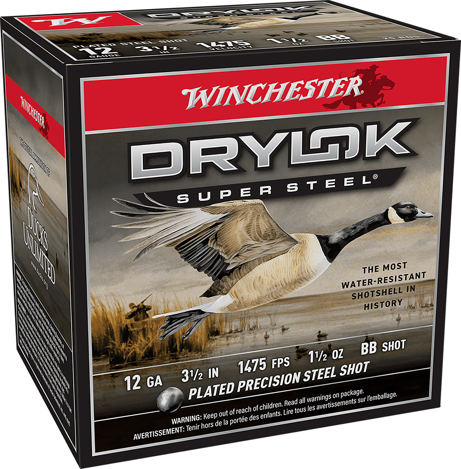 Winchester Ammo SSH12LHBB Drylok Super Steel High Velocity 12Gauge 3.50″ 1 1/2oz BBShot 25 Per Box/10 Case