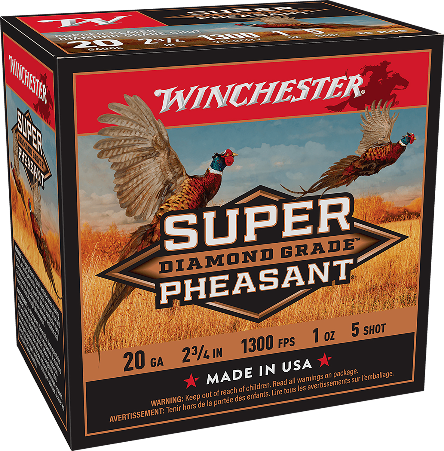 Winchester Ammo SPDG205 Super Pheasant Diamond Grade 20Gauge 2.75″ 1oz 5Shot 25 Per Box/10 Case