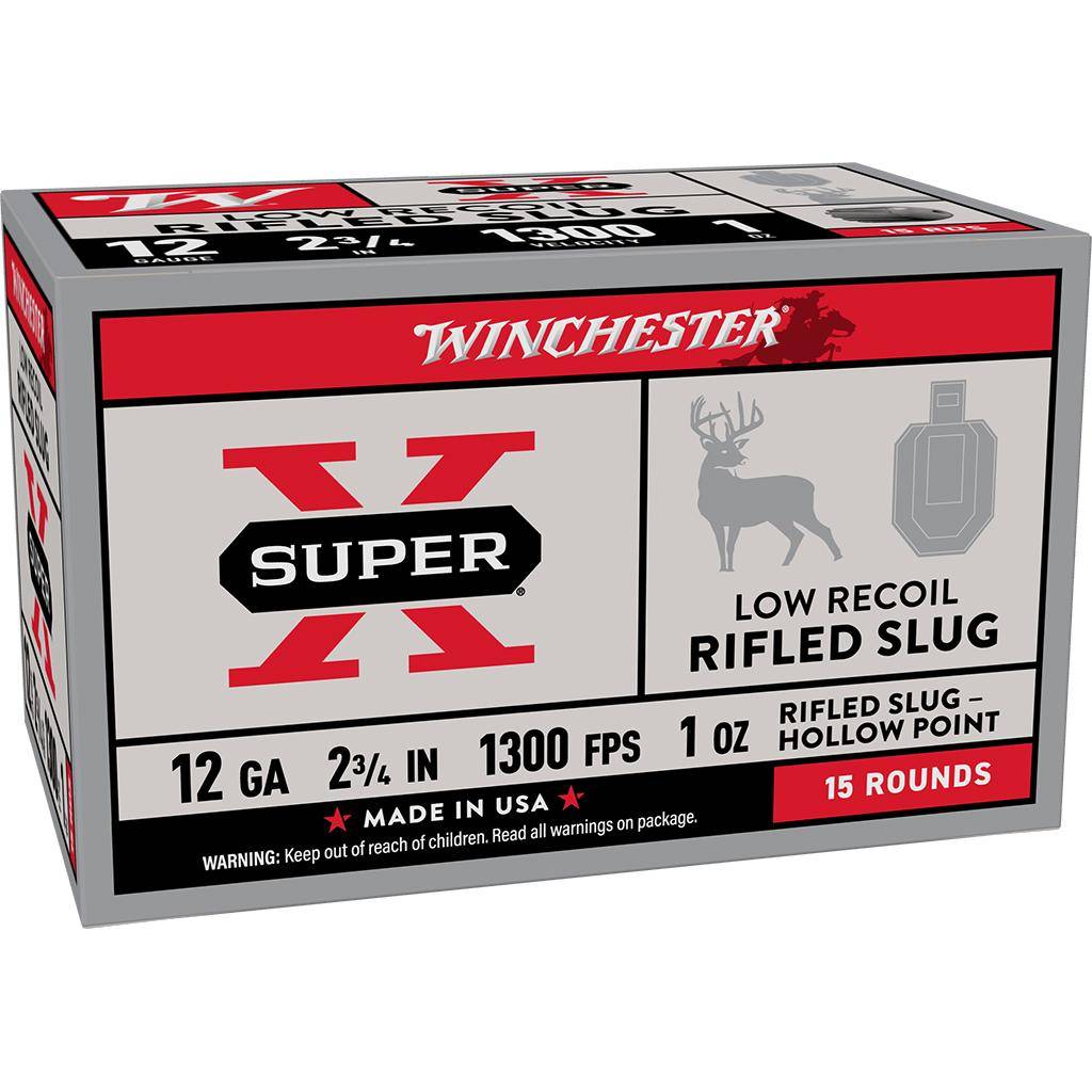 Winchester Super-X Shotshells 12ga 2-3/4″ 1oz 1300 fps Slug 15/ct