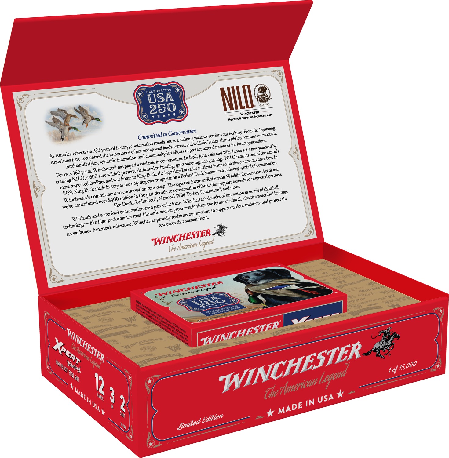 Winchester Ammo WEX12250 USA 250th Commemorative Box Series 12Gauge 3″ 1 1/8oz 2Shot 10 Per Box/6 Case