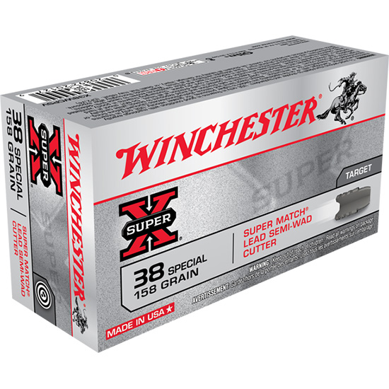 WIN SUPER-X 38SPL 158GR LEAD SWC 50/10