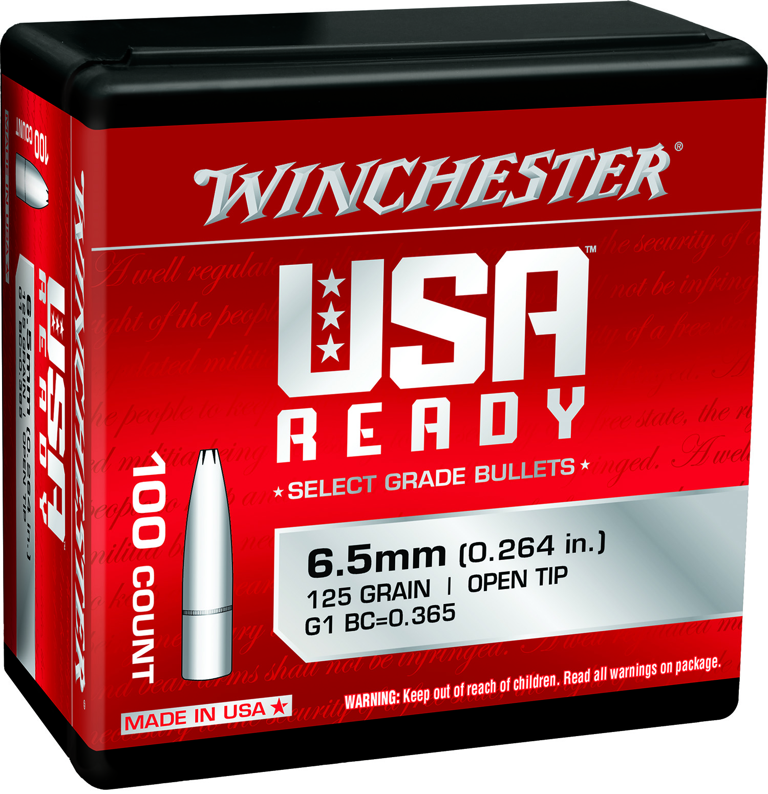Winchester Ammo WBR65125 Centerfire Rifle  6.5Creedmoor 125gr Open Tip 100 Per Box/10 Case