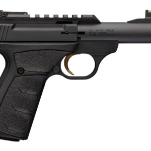 Browning 051610490 Buck Mark Micro SR 22 LR 10+1 4" Matte Black Threaded Bull Barrel, Serrated w/Picatinny Rail Slide, Matte Black Aluminum Frame, Black Overmolded UFX Grip