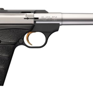 Browning 051616490 Buck Mark Camper SR 22 LR 10+1 5.90" Stainless Threaded Bull Barrel, Matte Black Aluminum Receiver, Black Overmolded UFX Grip