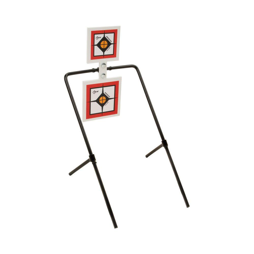Allen EZ-Aim Hardrock AR500 Square Spinner Targets & Stand for Rimfire Rounds & Centerfire Pistols 9.5″W x 22.75″H White/Red/Black