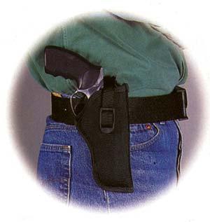 Uncle Mike’s Sidekick Hip Holster for 3-1/2″ – 4-1/2″ Barrel large autos open ends in Black Right Hand