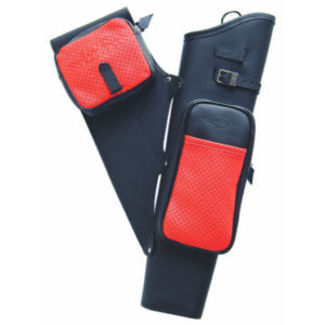 Neet NT-2100 Leather Target Quiver - Black with Orange Pockets