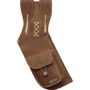 Neet T-2595 Burgundy Leather Field Quiver for Archery