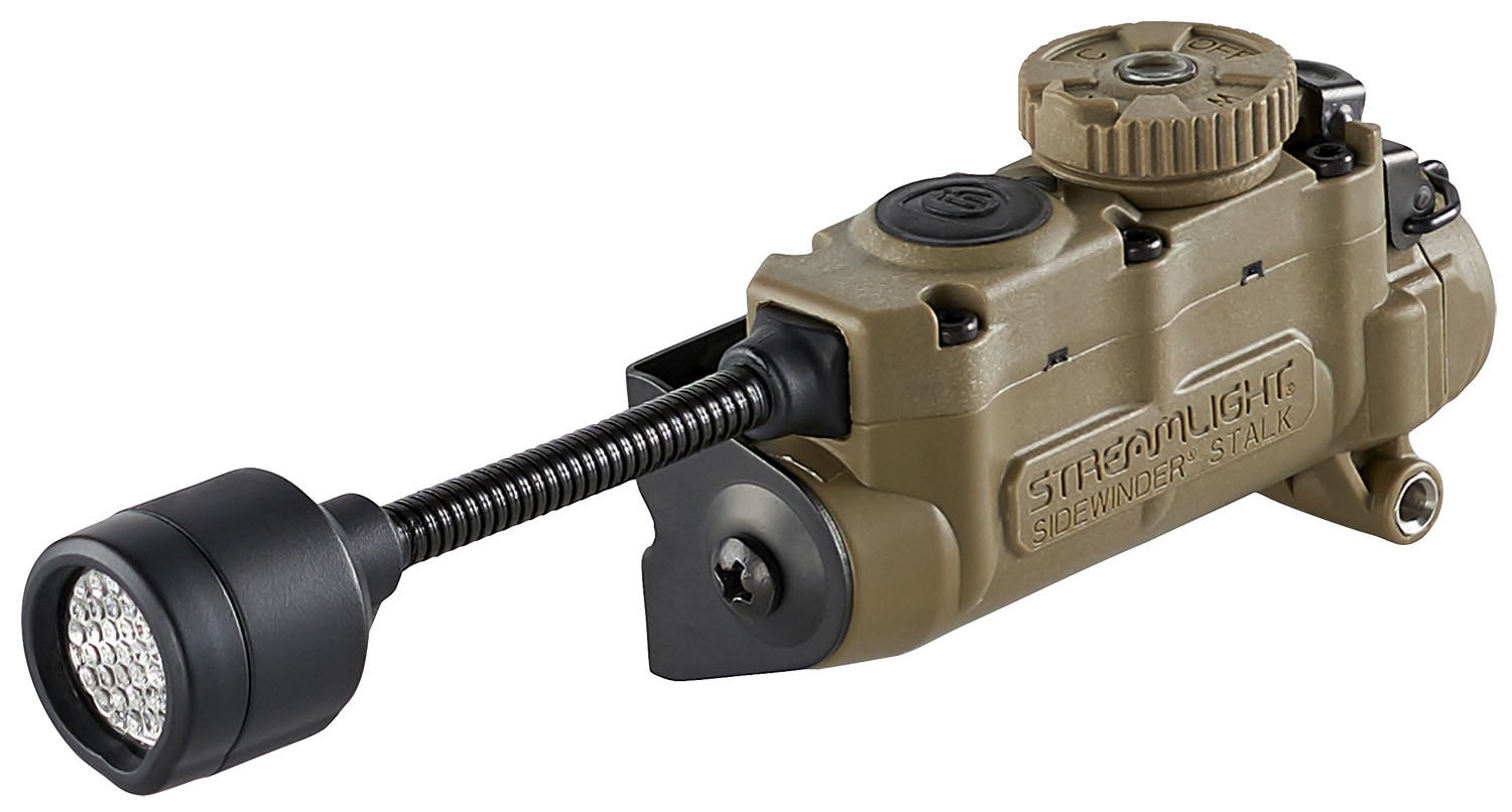 Streamlight  Sidewinder Stalk Helmet Light 23/28/57/76 Lumens White White/Red/Green/Blue/IR LED Bulb Coyote 28 Meters Distance Features E-Mount