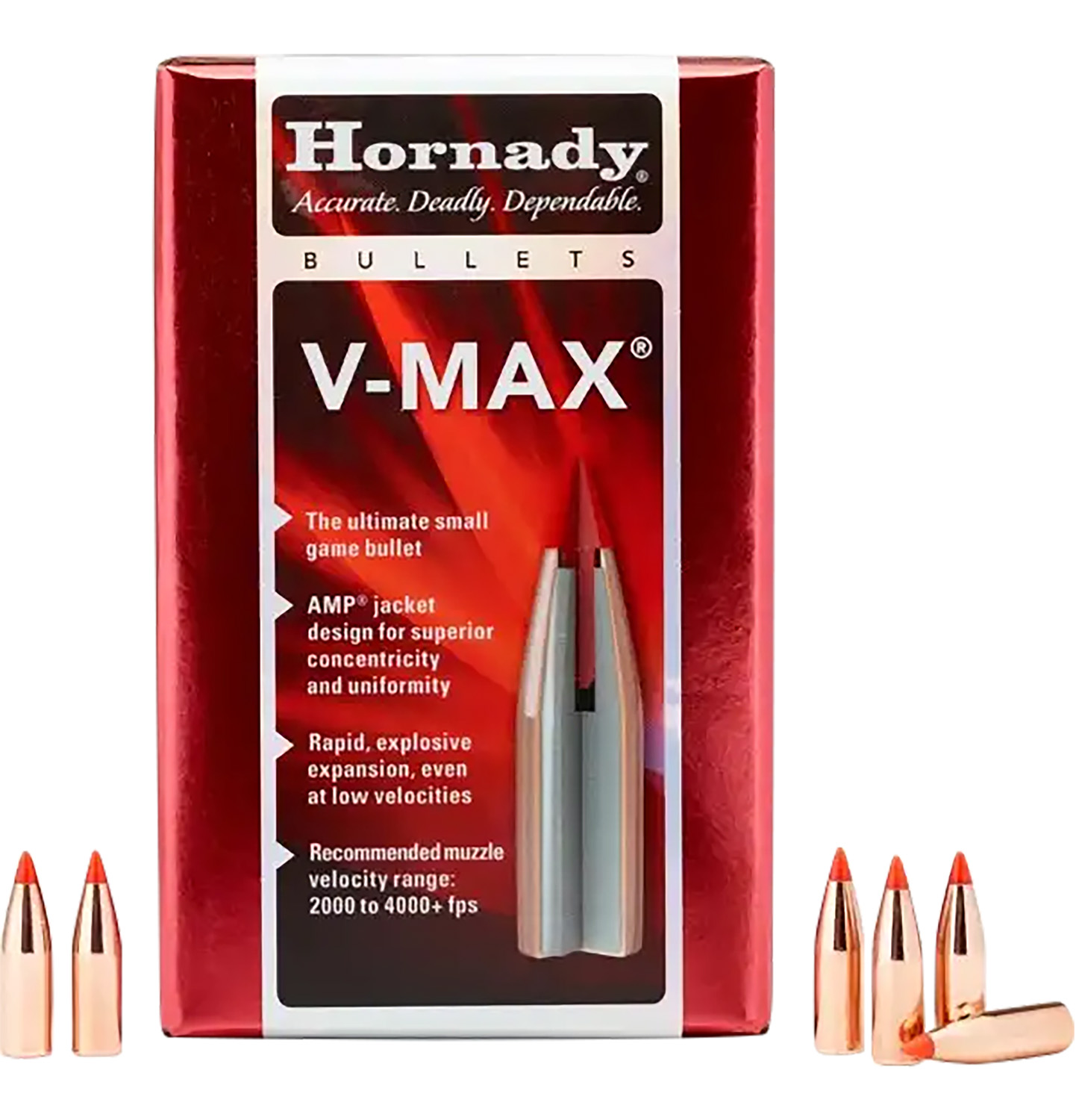 Hornady 22721 V-Max 6.8mm .277 110 gr V Max 100 Per Box/ 25 Case