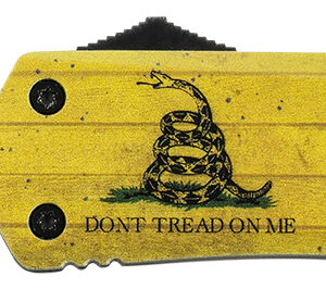 Templar Knife LDTOM231 Gen II Don't Tread On Me Large 3.50" OTF Tanto Plain Black Oxide Stonewashed 440C SS Blade, 5.25" Yellow w/Flag & "Don't Tread On Me" Aluminum Handle, Glass Breaker