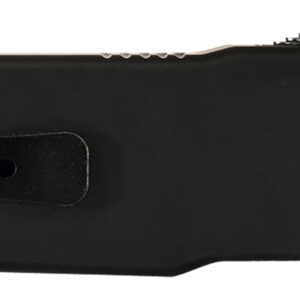 Templar Knife SZBR321 Premium Weighted  Small 3" OTF Drop Point Plain Black Oxide Stonewashed D2 Steel Blade, 4.50" Black Aluminum/Rubber Handle