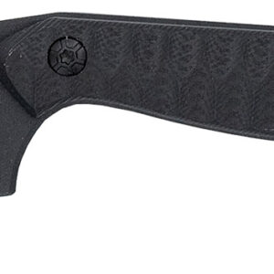 CobraTec Knives CTWLTBLK Wolfteeth  EDC 2.75" Folding Drop Point Plain Black 14C28N Steel Blade, 4.25" Black Textured G10 Scales Handle