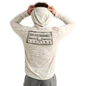 Huk Drift Performance Hoodie Long Sleeve Shirt Silver Birch Camo 2XL