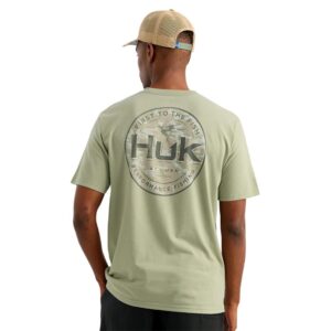 Huk Marlin Circle Short Sleeve Pocket Shirt Seagrass L