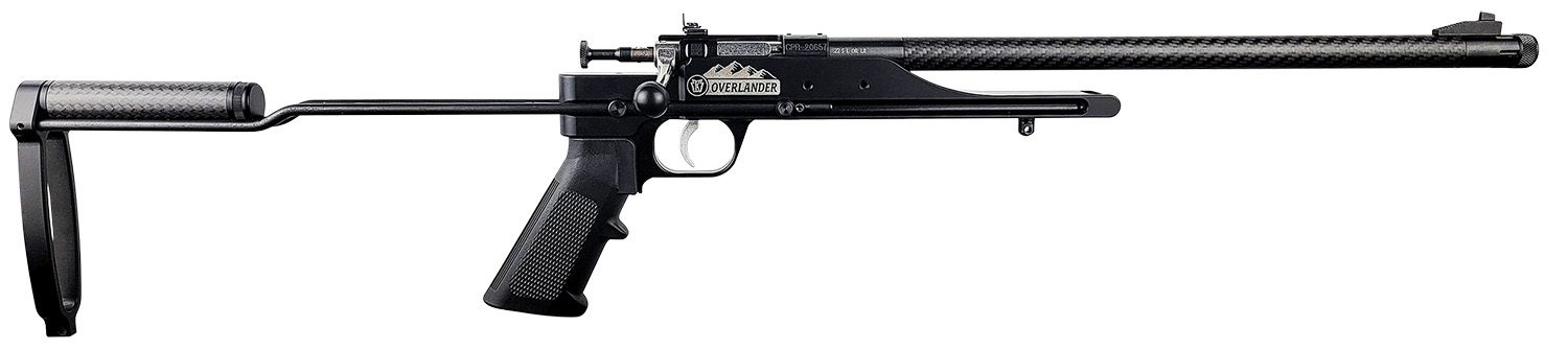 Crickett KSA2190 Precision 6061 Overlander Pack Rifle 22 LR Single Shot 16.12" Carbon Fiber Threaded Barrel, Black Anodized Picatinny Rail Aluminum Receiver, Aluminum/Carbon Fiber Adjustable Skeletoni