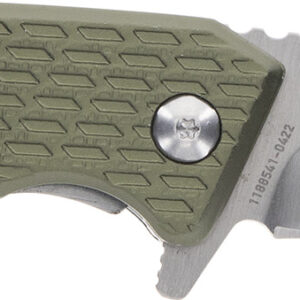 Schrade 1159317 Tenacity Folding Modified Drop Point Part Serrated Satin AUS-10A SS Blade, Green Aluminum Handle