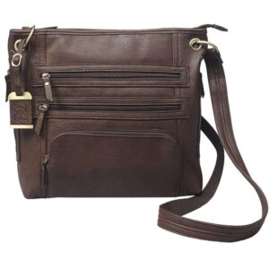 Bulldog Large Cross Body Style Purse w/Holster Chocolate Brown