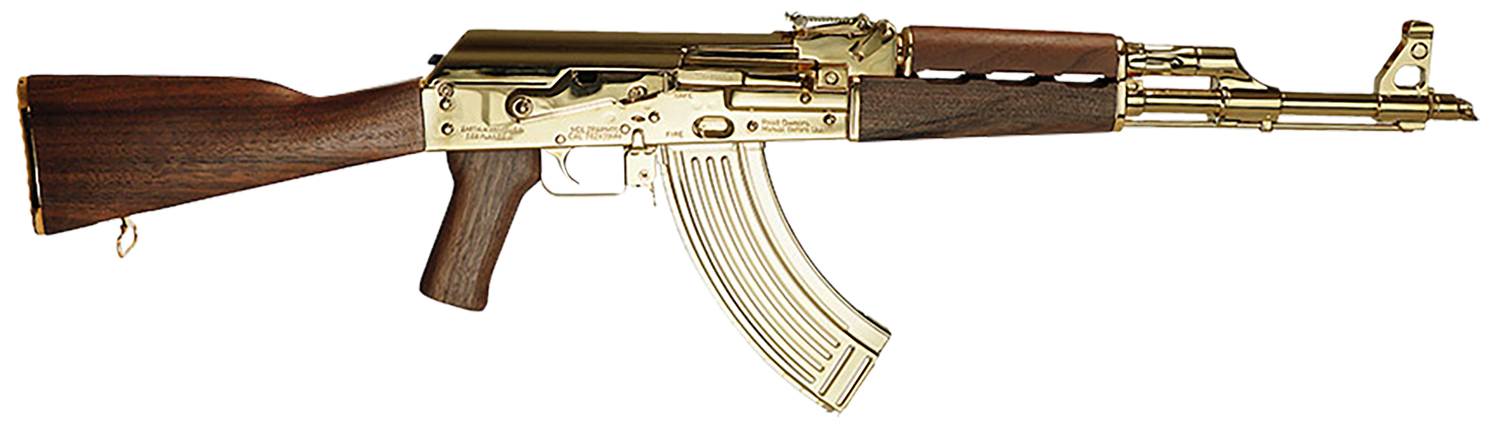 Zastava Arms Usa ZR7762WMGL ZPAPM70  7.62x39mm 16.25″ 30+1, 24K Gold Plated Barrel/Rec, Walnut Stock & Grip, Gold Mag Included