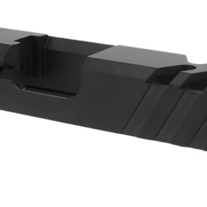 TacFire  Replacement Slide  9mm Luger Graphite Black Cerakote Stainless Steel with Optics Cut & Slide Ports for Glock 17 Gen3