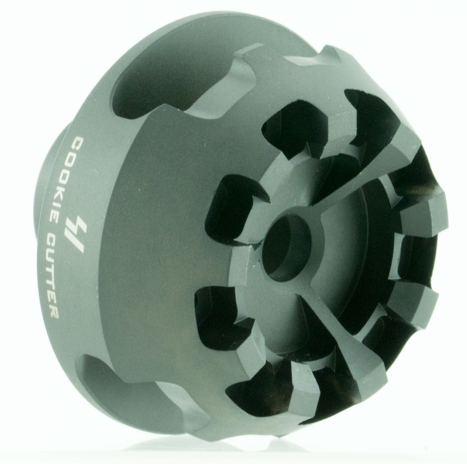 Strike Industries CCCOMP308 Cookie Cutter Comp Black Matte Steel with 5/8″-24 tpi Threads, 1.57″ OAL & 0.26″ Inside/2.14″ Outside Diameter for 308 Win, 7.62x51mm NATO AR-Platform