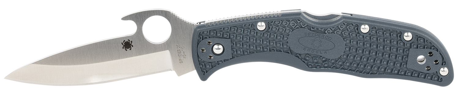Spyderco C243PGYW Endela Lightweight 3.41″ Folding Clip Point Plain VG-10 SS Blade Blue/Gray FRN Handle Includes Pocket Clip