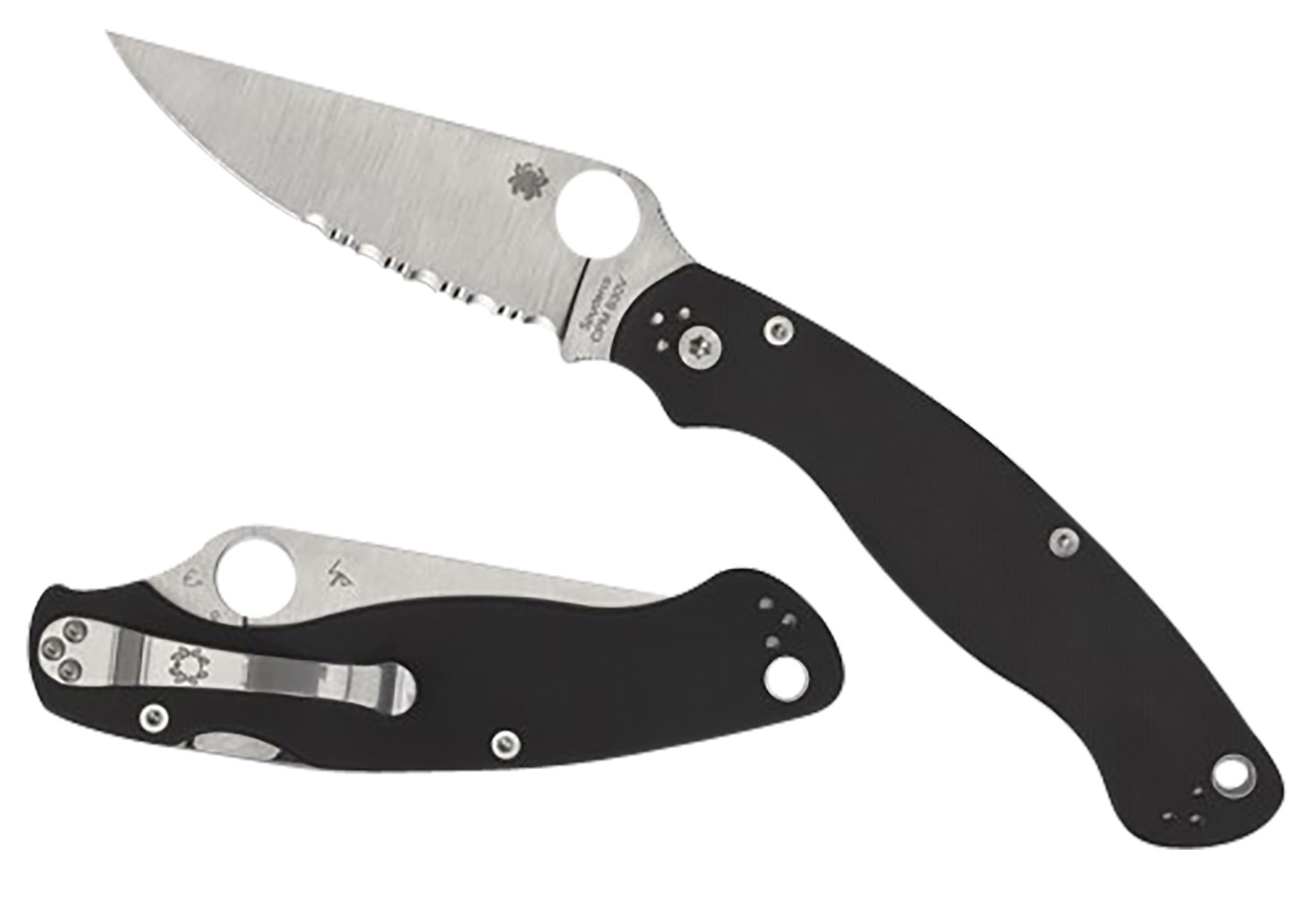 Spyderco C36GP2 Military 2  4″ Folding Plain Stonewashed CPM S30V SS Blade/Black Textured G10 Handle Includes Pocket Clip