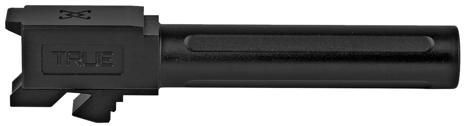 True Precision Inc TPG19BXBL Glock 9mm Luger 4" Fluted Black Nitride Stainless Steel, Fits Glock 45/19X/19 Gen1-5