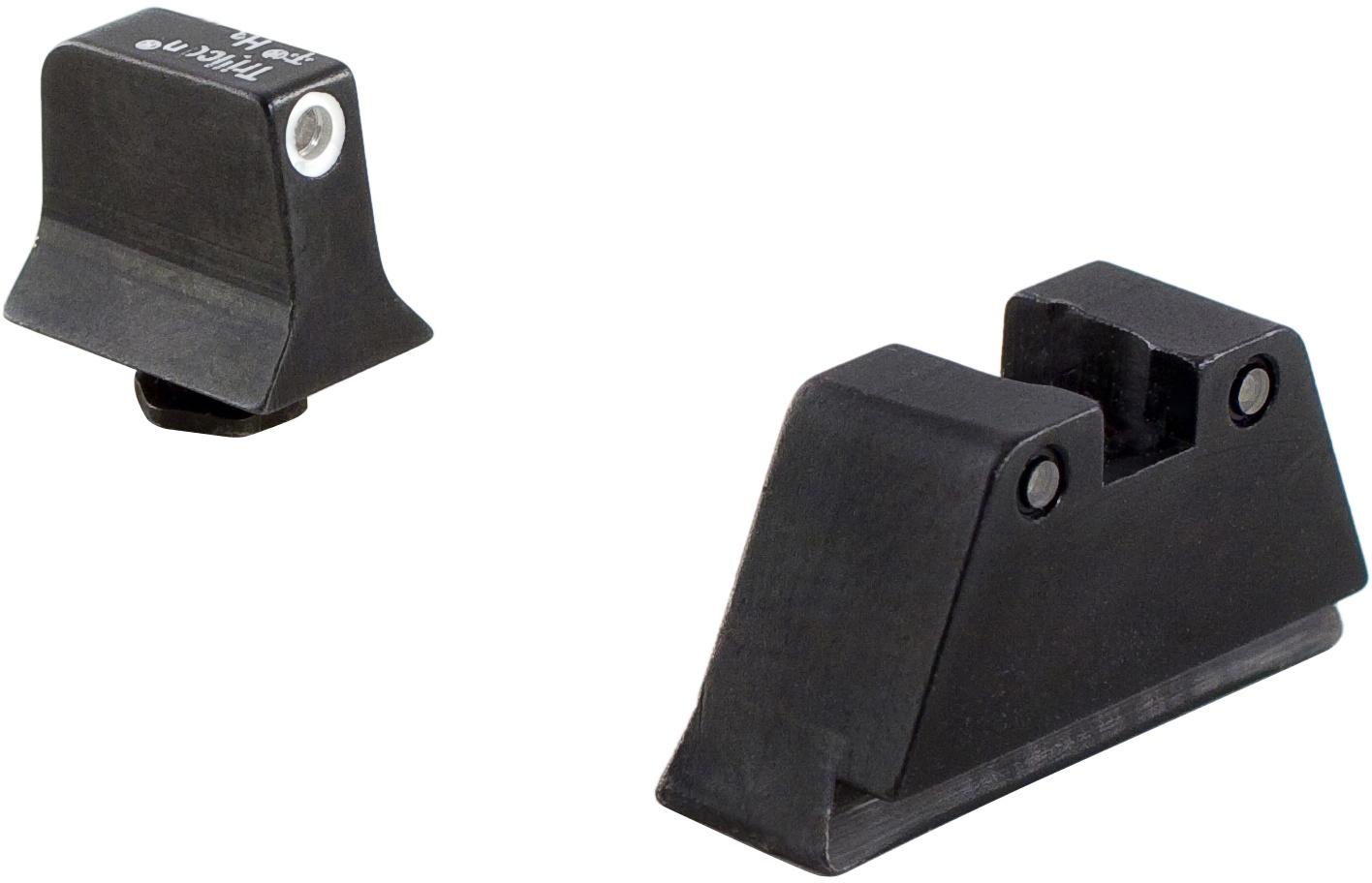 Trijicon Bright & Tough Night Sight Suppressor Night Sight Set for Glock – White Front/Black Rear with Green Lamps