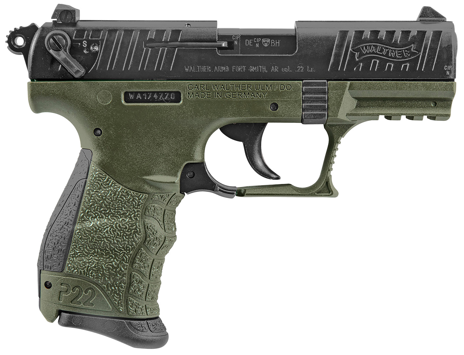 WALTHER ARMS P22 MLTRY 22LR 10+1 3.4″ OD CA