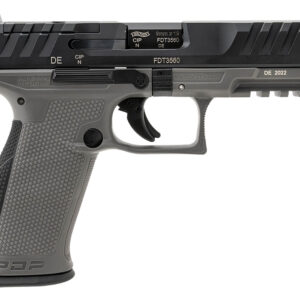 Walther Arms 2858371 PDP 9mm Luger 18+1 4.50" Black Polygonal Rifled Barrel, Black Optic Ready/Serrated Slide, Gray Polymer Frame w/Picatinny Rail, Black Performance Duty Texture Grips, Ambidextrous