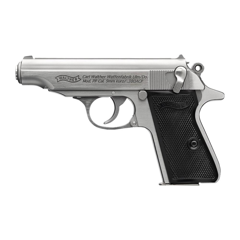 Walther PP Stainless Handgun .32 Auto 8rd Magazines(2) 3.9″ Barrel Stainless Frame