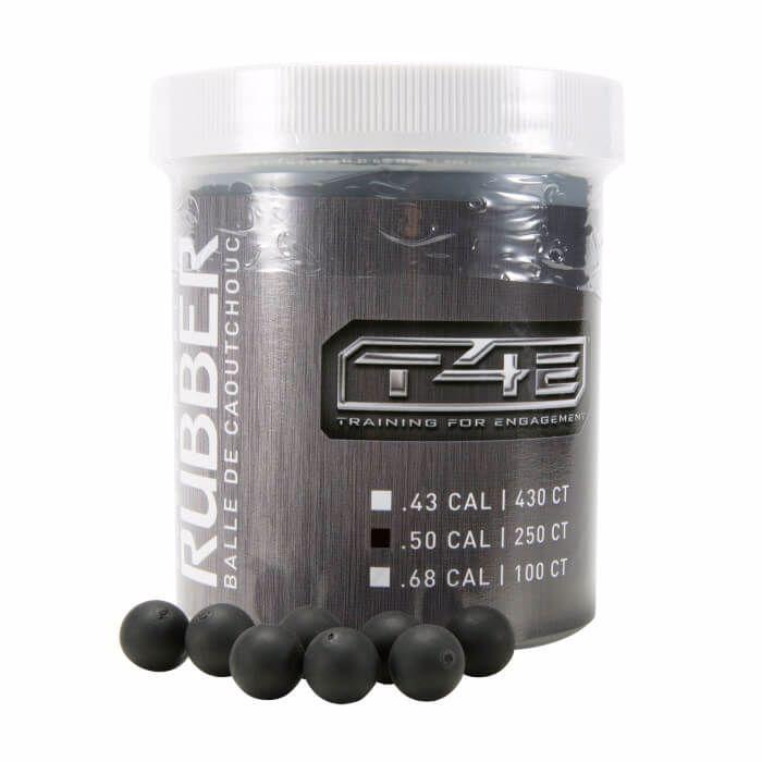 Umarex T4E Rubberball .50 Cal Ammo 250/Ct – Black