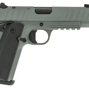 Tisas 10100133 1911 Night Stalker Carry Frame 9mm Luger 10+1 4.25" Black Cerakote Bull Barrel, Gray Cerakote Serrated Steel Slide, Gray Cerakote Steel Frame w/Beavertail & Picatinny Rail