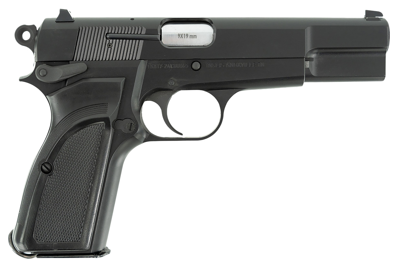 Inglis 12000000 L9A1 Full Size Frame 9mm Luger 15+1 4.70" Hard Chrome Plated Stainless Steel Barrel, Black Cerakote Steel Serrated Slide, Black Cerakote Steel Frame, Black Plastic Grip