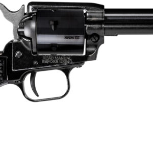 Heritage Mfg RR22MB4PG Rough Rider  22 LR/22 WMR 6 Shot, 4.75" Black Steel Barrel, Black Cerakote Zinc Alloy Frame, Black Cerakote Cylinder, Black Polymer Grip, Hammer/Thumb Safety, Exposed Hammer