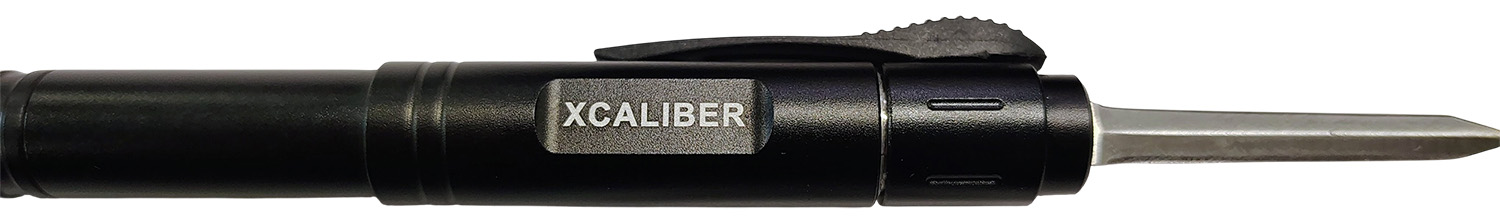 Xcaliber Knife Company  Pen Knife  1.70″ OTF Dagger Stainless 440C SS Blade, 5.90″ Black Aluminum Handle