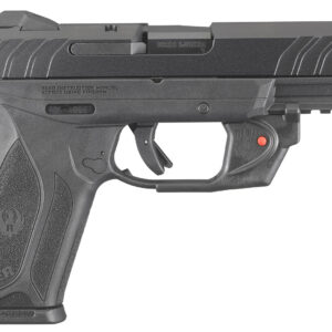 Ruger 3816 Security-9 9mm Luger 4" Barrel 15+1, Black Polymer Frame With Picatinny Acc. Rail, Front Serrated Black Oxide Steel Slide, Manual Safety, Includes Viridian Red Laser