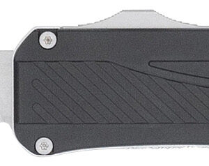 CobraTec Knives CTLGDBLKTNS Legend  EDC 3.13" OTF Plain Stonewashed VG-10 SS Blade, 4.75" Black Textured Aluminum Handle