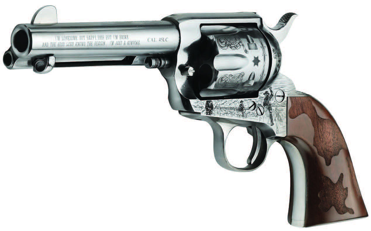 Pietta Cowpoke .45LC Revolver with Nickel Engraving - 4.75" Barrel