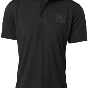 Glock AP96214 Glock Perfection Polo  Black Polyester Mesh Short Sleeve XL