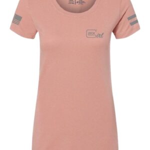 GLK AP96362 GLOCK GIRL FLAG TEE S   PINK