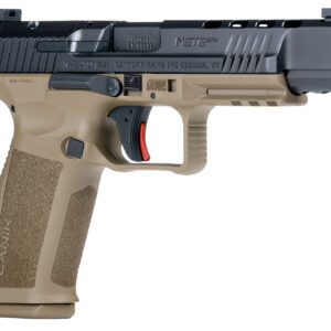 Canik HG5635N Mete SFx Full Size Frame 9mm Luger 20+1/18+1, 5.20" Black Match Grade Barrel Black Nitride Serrated Steel Slide, Flat Dark Earth Polymer Frame w/Picatinny Rail, Ambidextrous
