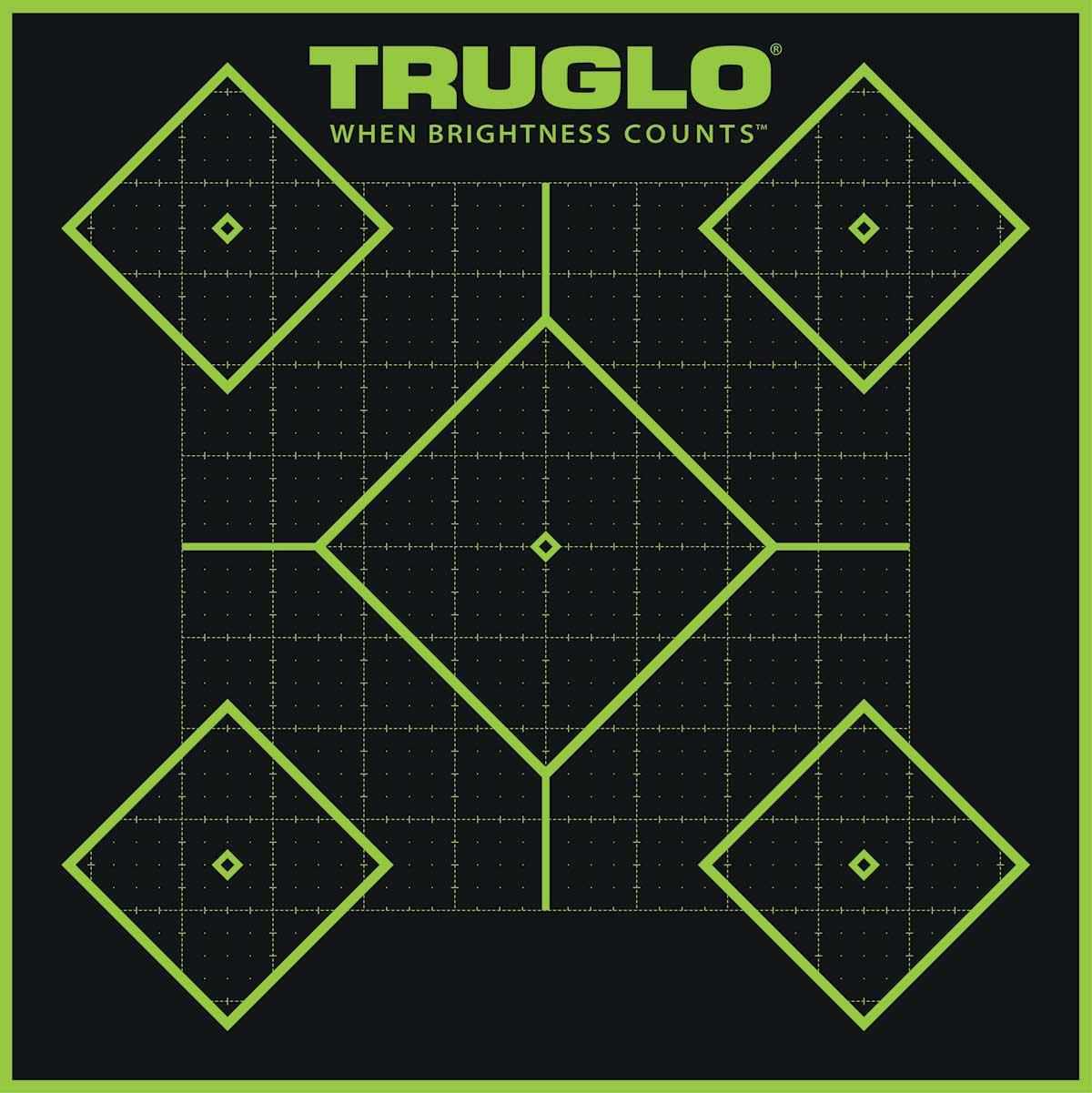 TRUGLO TRU-SEE Self Adhesive Targets – 5 Diamond 12×12 Green 12 Pack