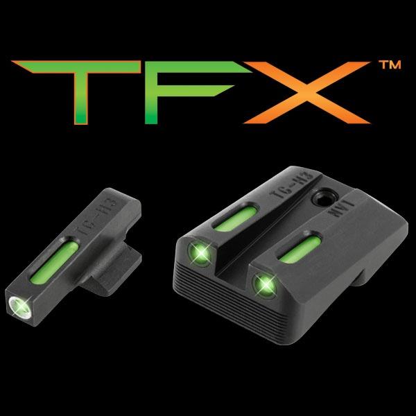 Truglo TFX Tritium/Fiber-Optic Day/Night Sights Fits Novak LoMount cut .260 Front / .450 Rear (1911 5″ Govt. .45ACP) Ruger SR1911 Models (regardless o
