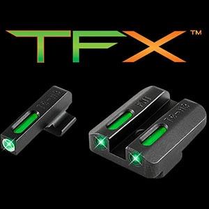 Truglo TFX Tritium/Fiber Optic Day/Night Sights Fits FNH FNP-45 FNX-45 – White Outline Front/Rear Green