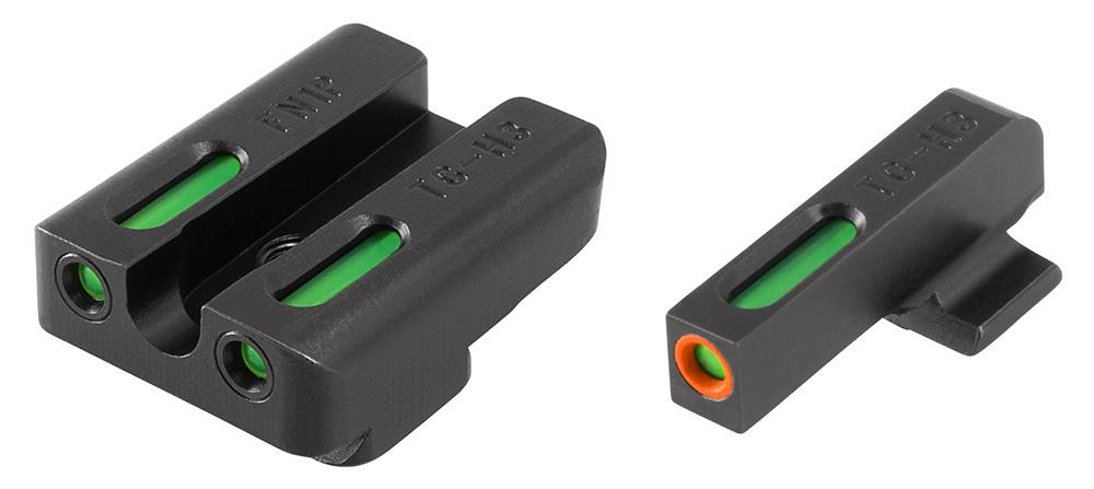 Truglo TFX Pro Tritium/Fiber-Optic Day/Night Sights Fit FNH FNP-9|FNX-9|FNS-9|FNS-9 Compact – Front Outline Orange/Rear Green
