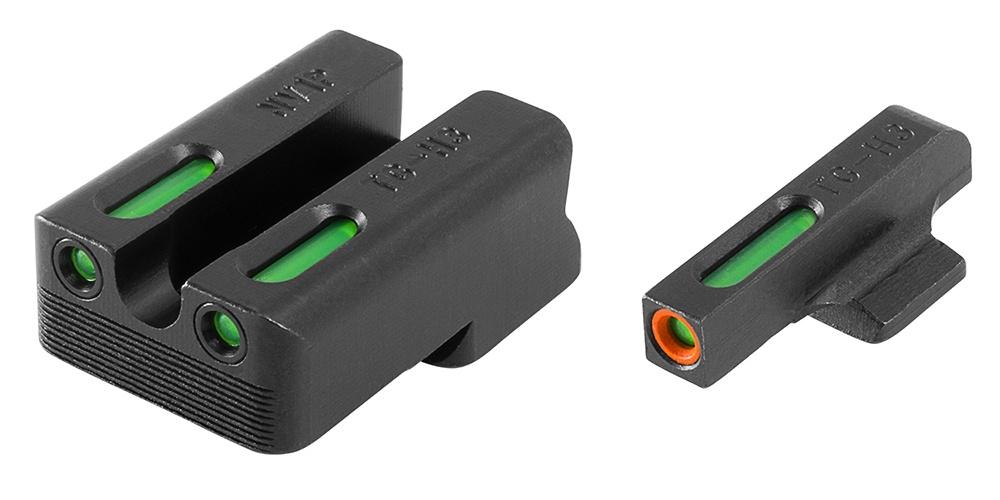 Truglo TFX Pro Tritium/Fiber-Optic Day/Night Sights Fit Novak LoMount cut .270 front / .450 rear – Orange Outline Front/Rear Green